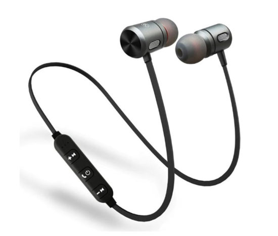 Bluetooth Μετταλικά Ακουστικά Handsfree Magnetic - Black