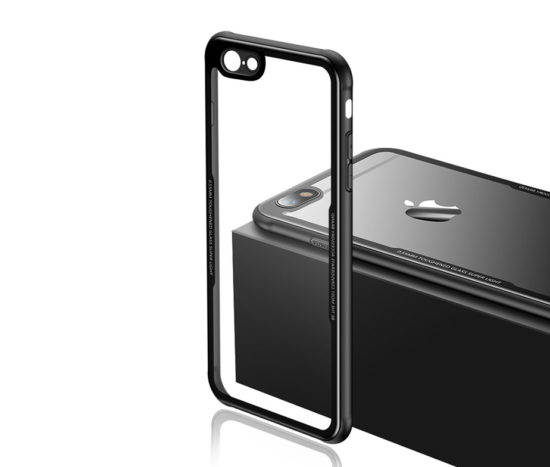 Θήκη Cafele Drop-Resistant με Tempered Glass Πλάτης Μαύρη - iPhone 6/6s
