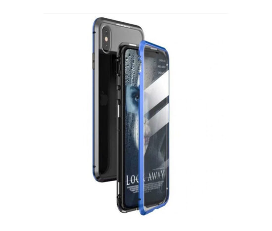 Θήκη 360° Magnetic DUAL Glass LUPHIE Μπλε / Μαύρη - iPhone X/Xs