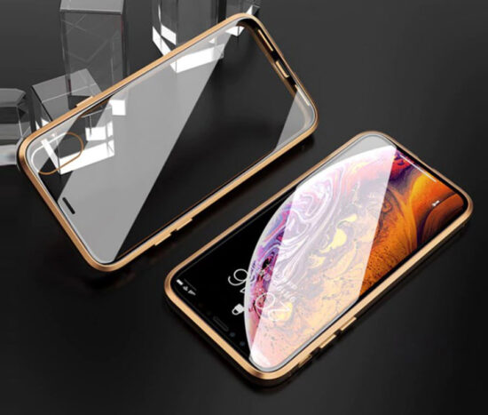 Θήκη 360° Magnetic DUAL Glass LUPHIE Χρυσή - iPhone X/Xs