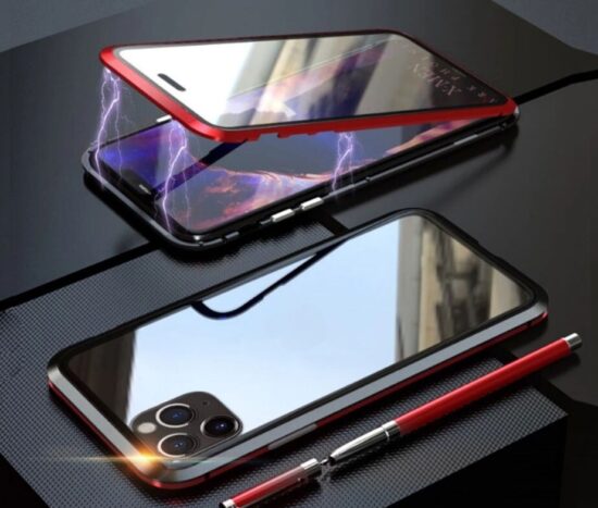 Θήκη 360° Μαγνητική DUAL Glass BOTYE Κόκκινη/Μαύρη - iPhone 11 PRO