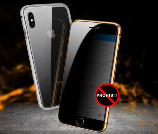 Θήκη Φιμέ 360° Dual Μαγνητική Anti-Spy Μαύρη - iPhone 7/8