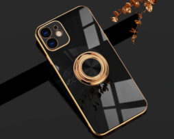 Θήκη Retro Elegance Black + Holder Metallic Ring - iPhone 12