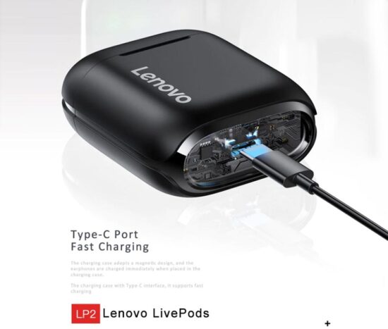 Lenovo TWS Ασύρματα Ακουστικά LP2 LivePods White