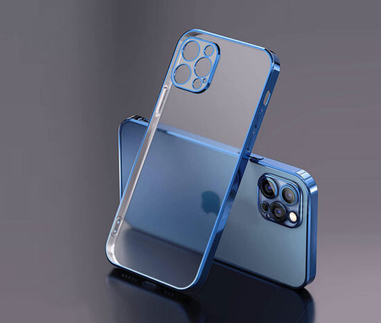 "Look 12 Matte" Electroplate Θήκη Μπλε + 9H Tempered Glass - iPhone 12