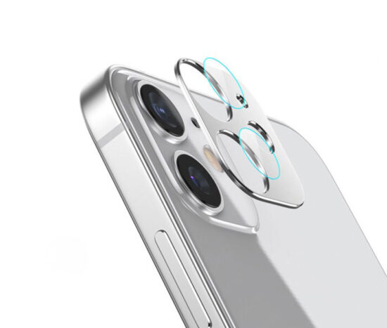 Metal Camera Lens Tempered Glass 9H Silver - iPhone 12