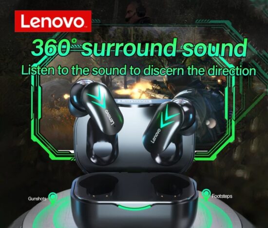 Lenovo TWS Ασύρματα Ακουστικά thinkplus XT82 LED Black/Green