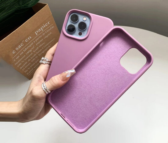 Θήκη Silk-Touch Plum Purple + 9H Tempered Glass - iPhone 14