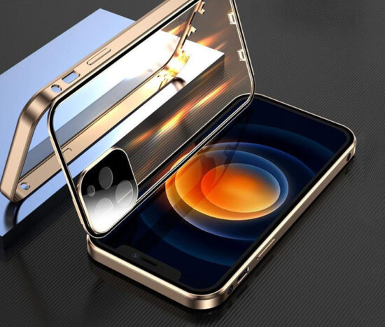 Θήκη 360° Μαγνητική Χρυσή με Κούμπωμα Ασφαλείας - iPhone 12